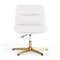 Flash Furniture Chloe Wide Mid-Back White Padded LeatherSoft Armless Office Chair, Swivel Function, Gold Frame CH-232196-WH-GLD-GG - alternate 6